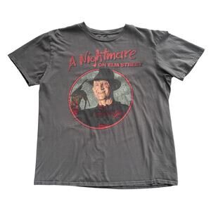 Freddy Krueger Nightmare On Elm Street Horror Movie Graphic T Shirt L Gray